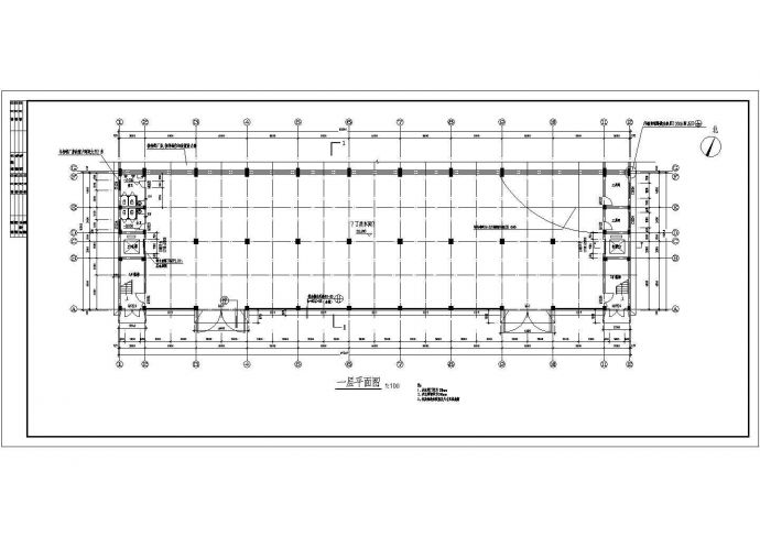 框架厂房建筑、结构、水电施工图_图1