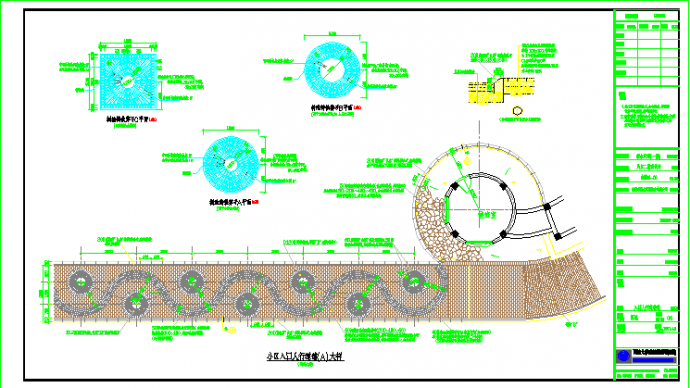 园林景观人行道铺装设计CAD大样图_图1
