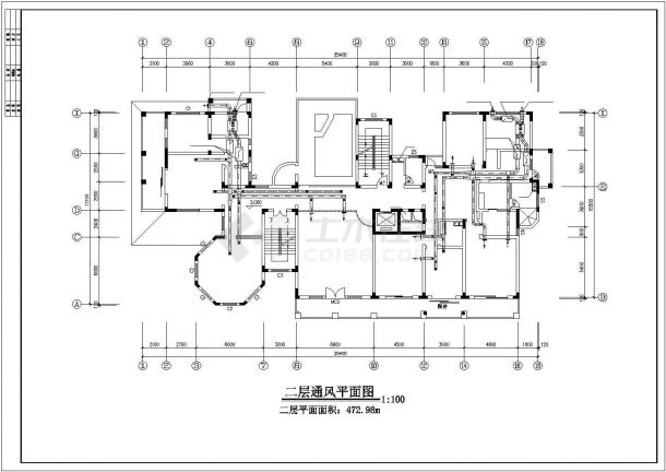 豪宅别墅暖通空调设计cad施工图-图二
