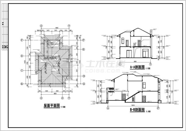 欧式别墅建筑结构施工CAD设计图-图一