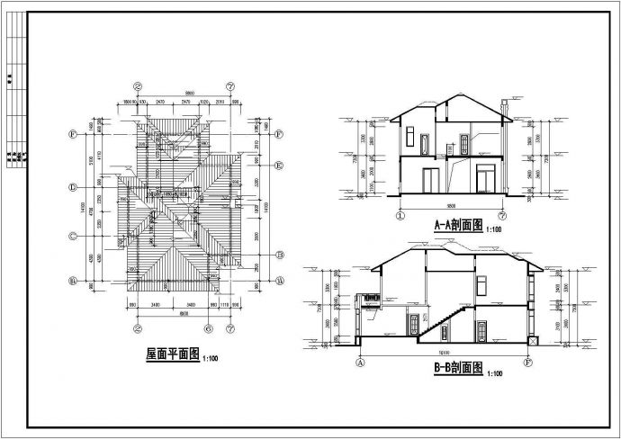 欧式别墅建筑结构施工CAD设计图_图1