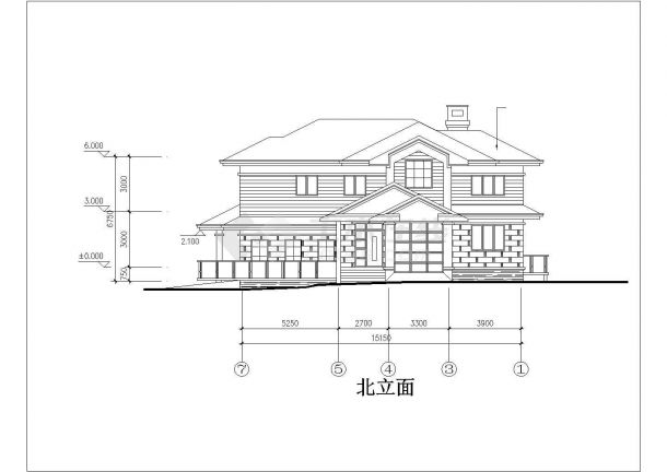 某乡村A1型别墅建筑设计图-图二