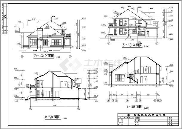 别墅建筑方案CAD参考示意图-图一