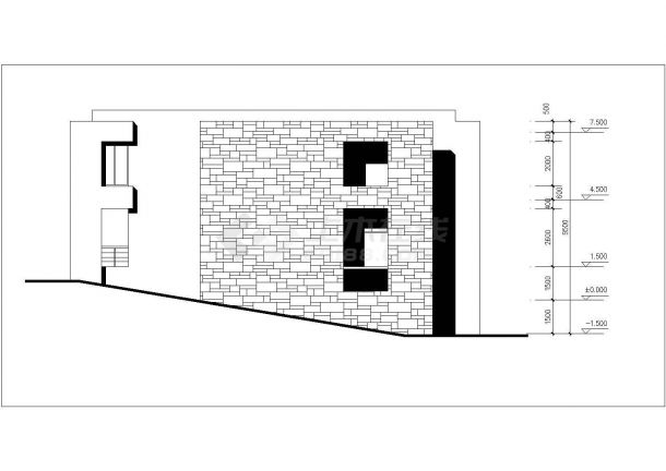 某市私人别墅建筑CAD平面布置参考图-图二