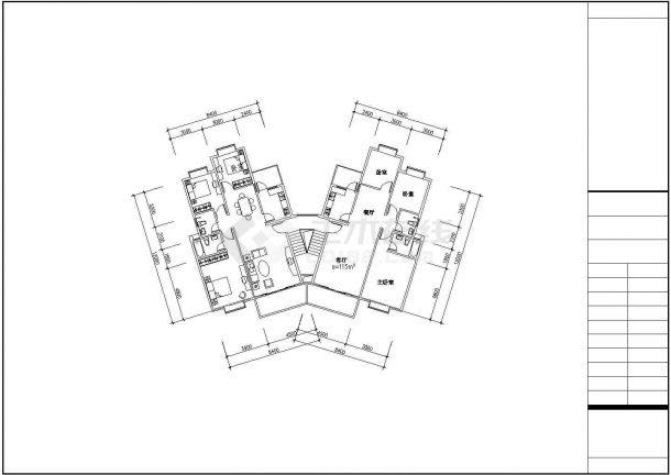某小区住宅建筑户型图（全套）-图二