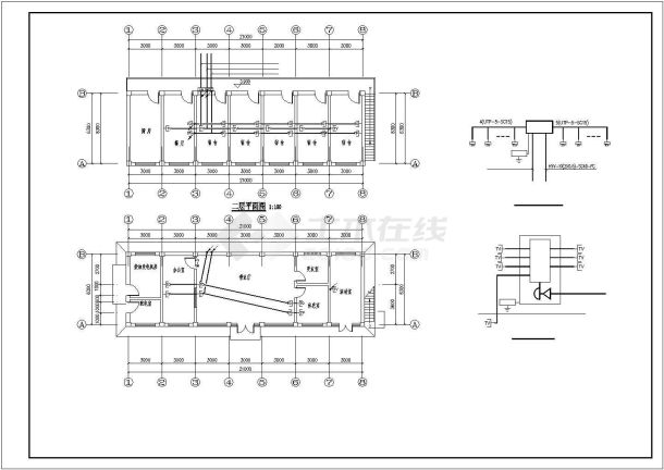 加油站强弱电气施工系统图CAD规划图-图一