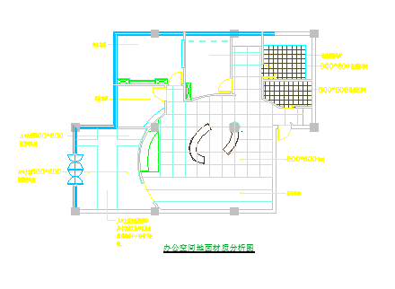 某城市公司室内装修建设参考CAD图纸-图二