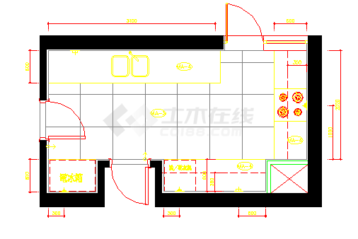 【上海】标准层三居室样板房装修施工图（含实景效果图）-图一