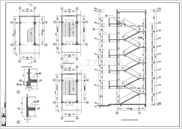 大学宿舍全套建筑cad施工图-图一