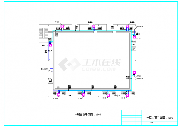【北京】某练功房空调系统设计图纸-图一