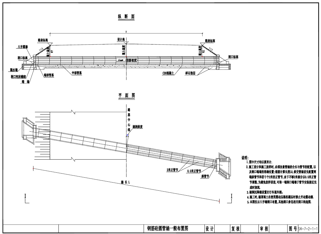 公路工程钢筋混凝土圆管涵标准图（9页）