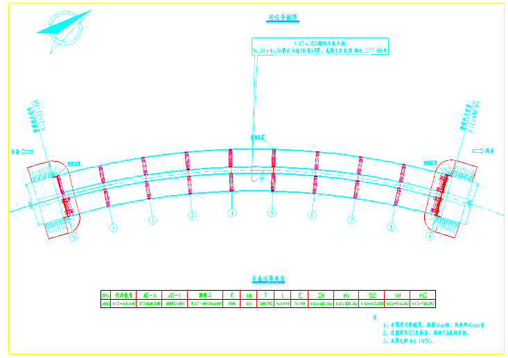 5x30+4x30预应力混凝土后张法T梁桥设计图（64张 先简直后连续）