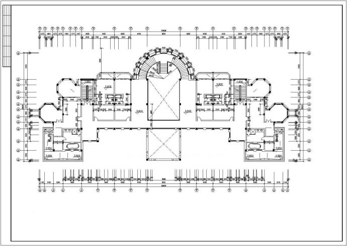 欧式商业会所中心建筑设计施工图纸_图1