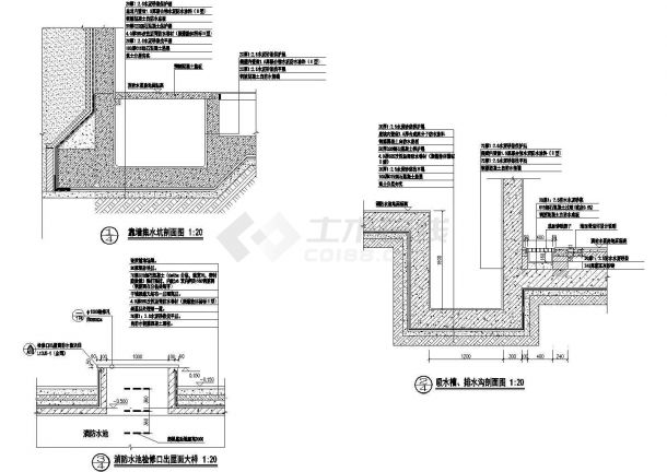 某消防水池及泵房建筑设计图（含详细节点大样）-图一