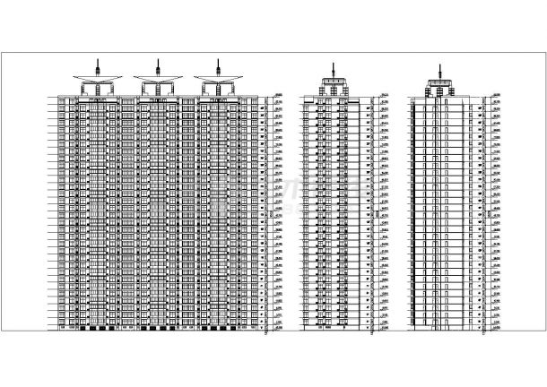 某高层住宅建筑施工平立面图（共4张）-图一