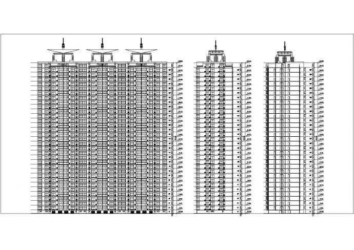 某高层住宅建筑施工平立面图（共4张）_图1