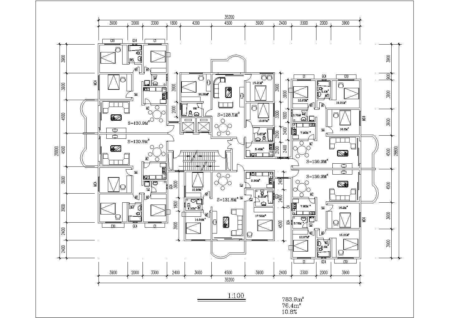 高层住宅经典户型建筑图纸合集