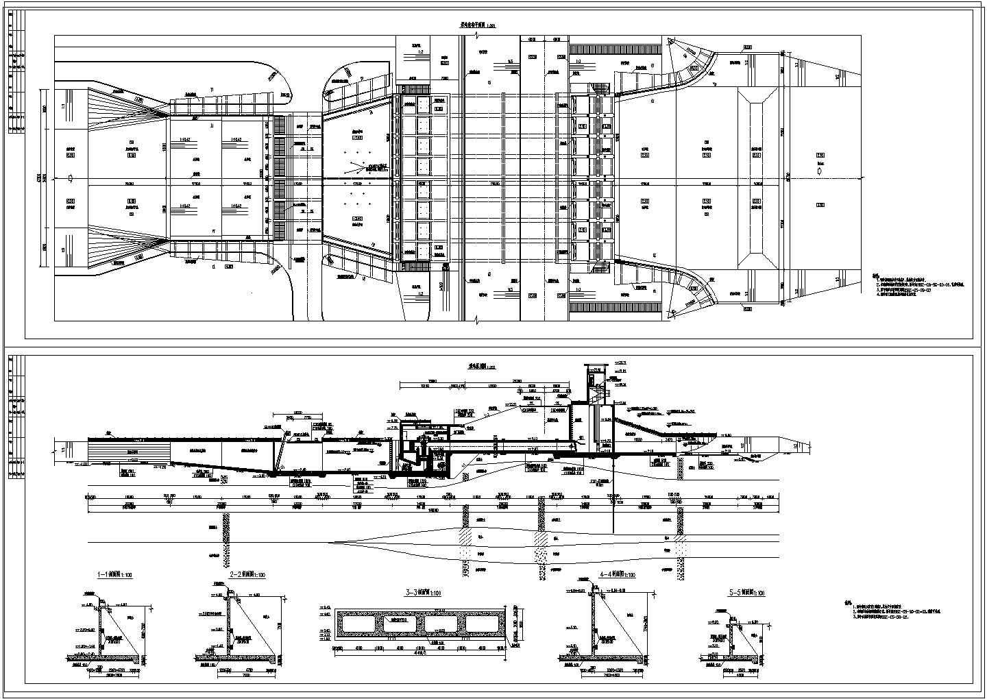 大型潜水轴流泵枢纽工程结构布置图