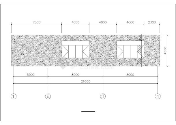 单层钢结构民房结构设计图（玻璃幕墙）-图二