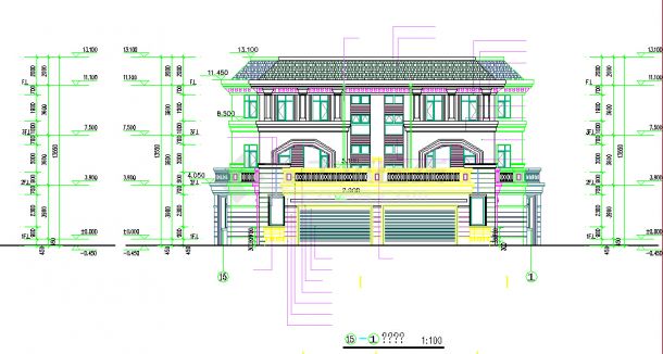 3层别墅建筑设计图-图二