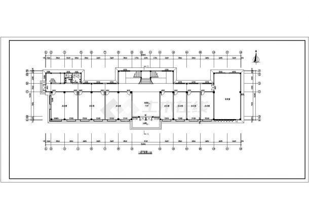 某企业三层办公楼建筑设计CAD平面图-图二
