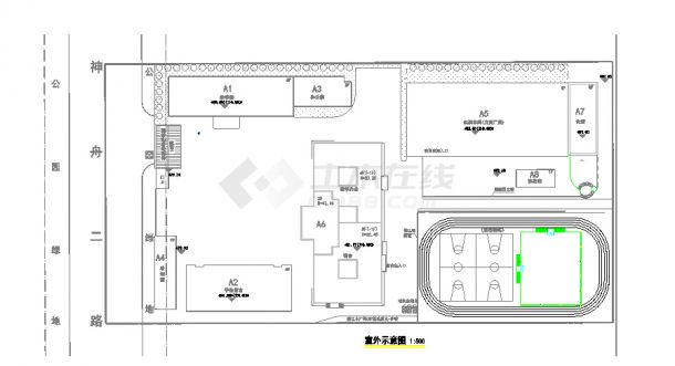 2层学校食堂结构施工图纸-图二