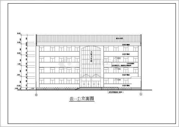 某乡卫生院四层综合楼的CAD建筑扩初设计图-图二