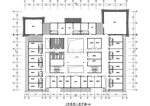 民居式客栈建筑初步设计CAD施工图-图二