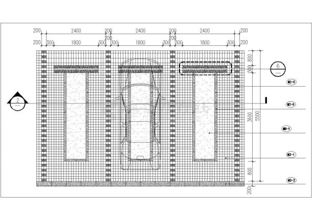 某地机动车停车位设计详图（含非机动车位）-图一