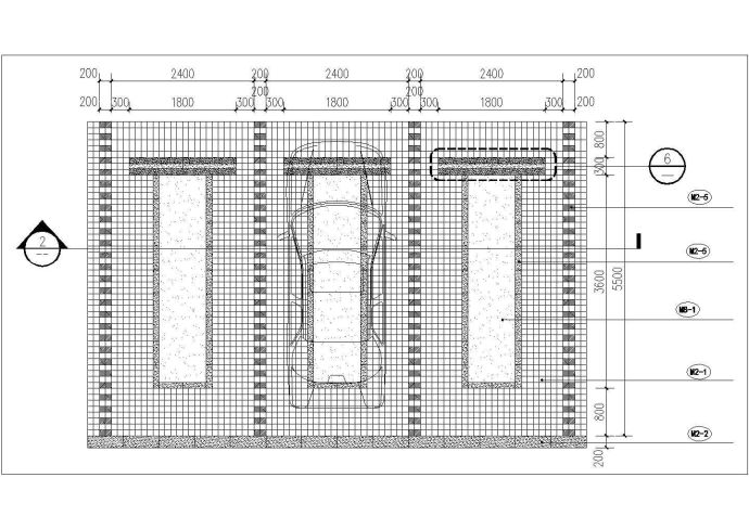某地机动车停车位设计详图（含非机动车位）_图1