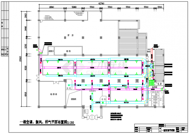 【广州】某餐馆空调系统设计施工图纸-图一