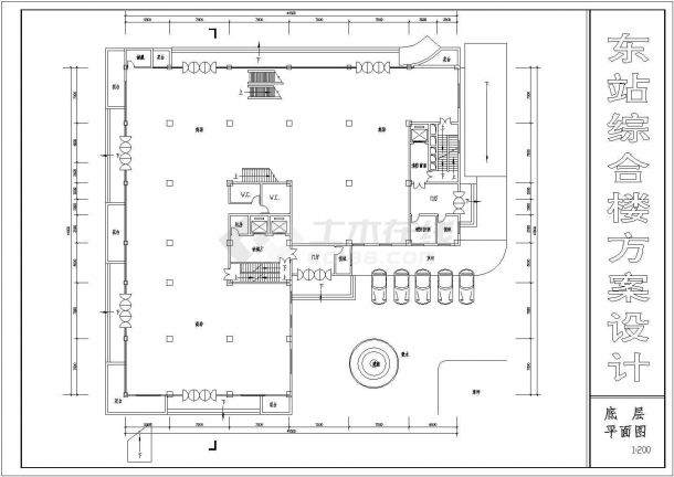 某综合楼建筑设计cad方案图带效果图-图一