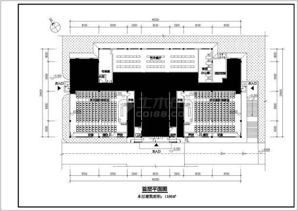 【广东】某学校五层教学艺术楼建筑设计图纸-图一