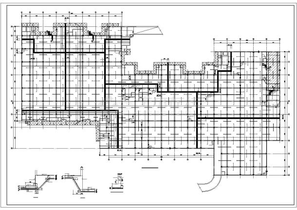北京地下一层车库结构施工图（筏板基础）-图一