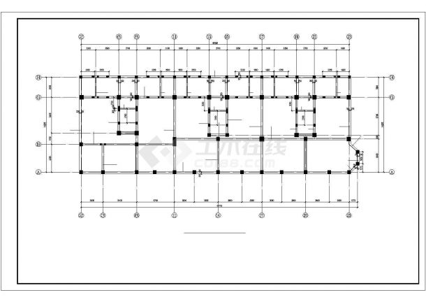 某六层框架办公楼结构cad详图-图二