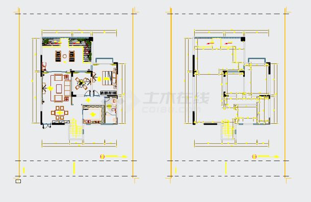 现代风格两层别墅施工图（含效果图）-图一