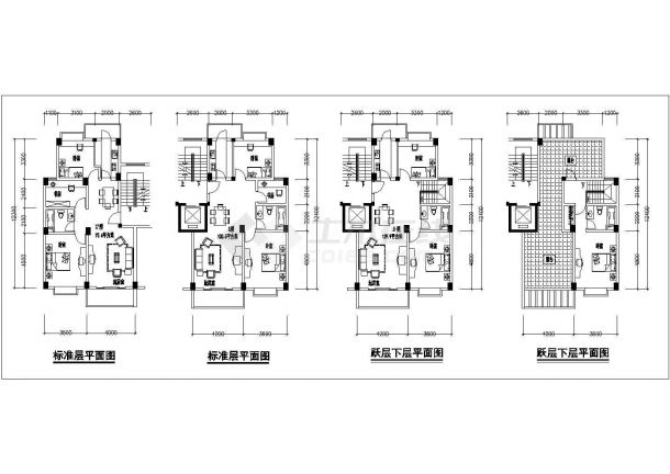 某地住宅小区多层住宅楼建筑户型设计图纸-图二