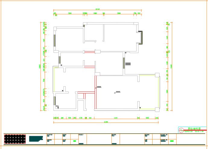 经典简欧三居室家装室内设计施工图（含效果图）_图1