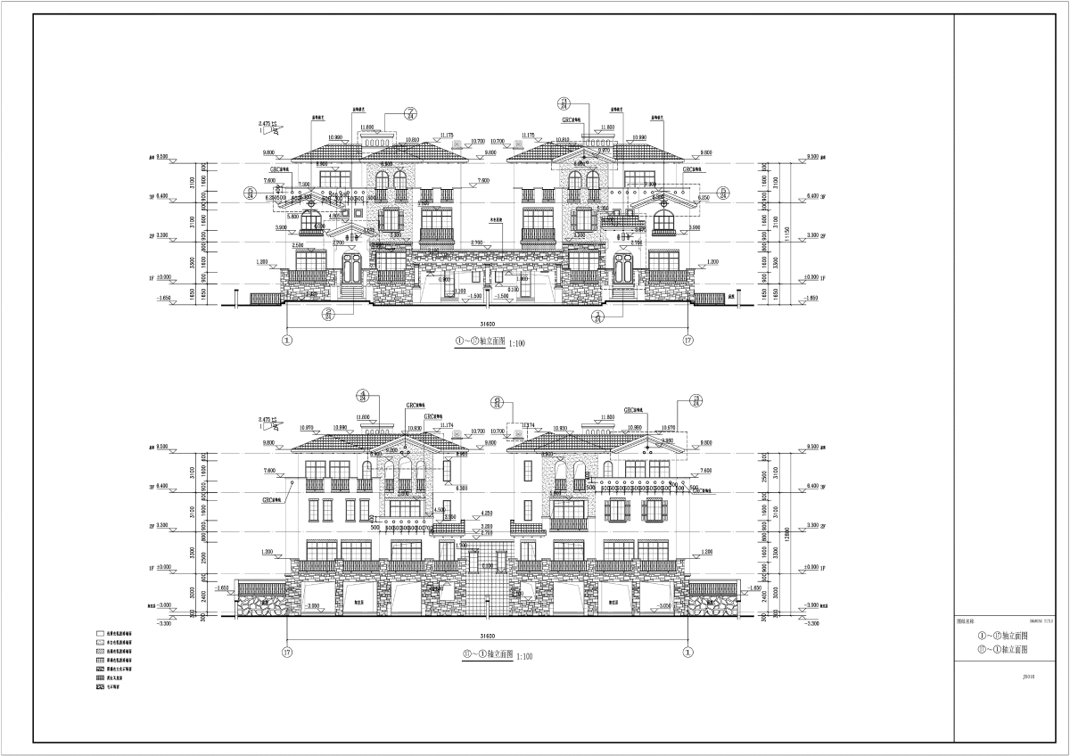 异形柱框架别墅建筑施工图和结构施工图，超详细-图一