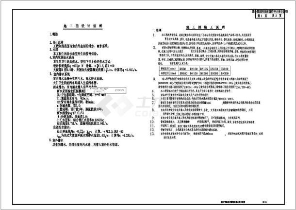 给水厂管网工程施工图-图一