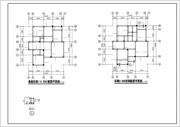 三层异形柱框架别墅结构施工图_图1