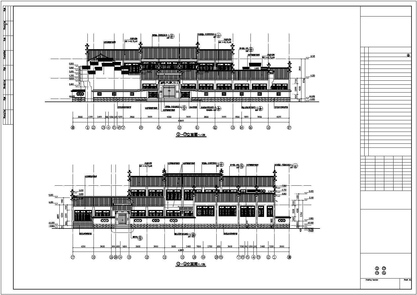 [山东]框架古建筑大院结构图