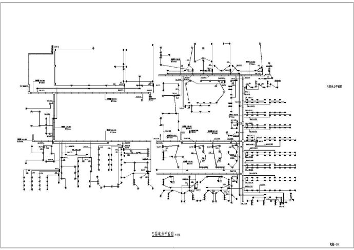 某超高层办公楼装修电气设计方案图（第五层）_图1
