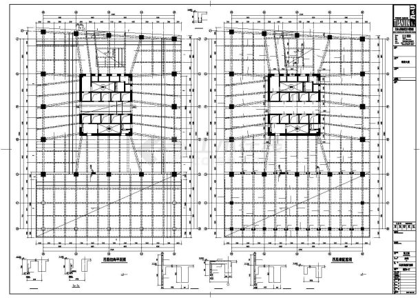 26层框架核心筒大厦结构施工图（含裙楼、架空层）-图二