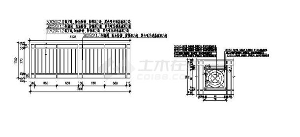 YS018-647楼梯入口围栏详图-图二