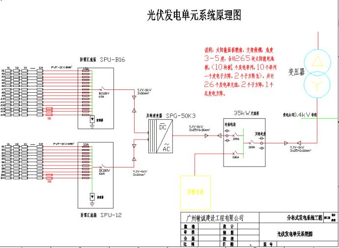 35kW光伏发电单元系统原理图_图1