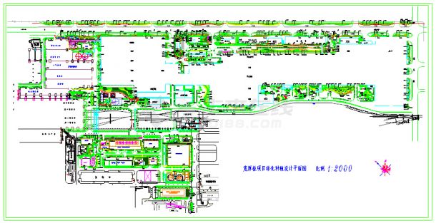 某大型工厂绿化种植设计平面施工图-图一