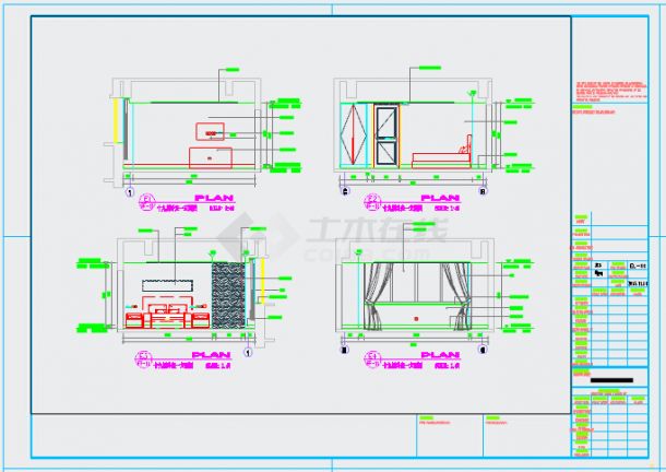 南京高等院校建筑院设计娱乐会所室内施工图（含效果图 力荐！）-图一