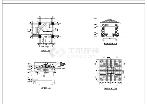 某地小型平桥建筑cad施工图-图二