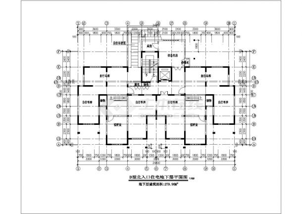 一套简单的高层住宅设计建筑CAD图纸-图一